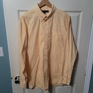 Men's Tommy Hilfiger Yellow Button Down Long Sleeve Micro-Check Rn 77806. PreOwn